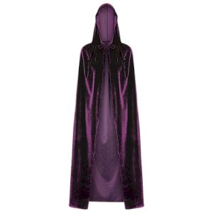 Hooded Collar Cloak Halloween Costume Solid Color Velour Cape
