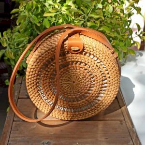 Handmade Straw Mesh Woven Reed Mesh Woven Bag Bamboo
