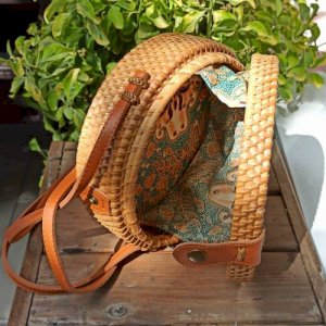Handmade Straw Mesh Woven Reed Mesh Woven Bag Bamboo