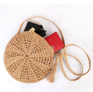 HAND KNITTING ROUND MESH BAG BEACH BAG BEACH SUMMER FASHION NEW SEASON BEACH WOVEN KNITTED WALLET