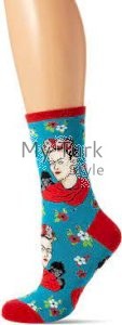 Frida Kahlo Face Blue Socks